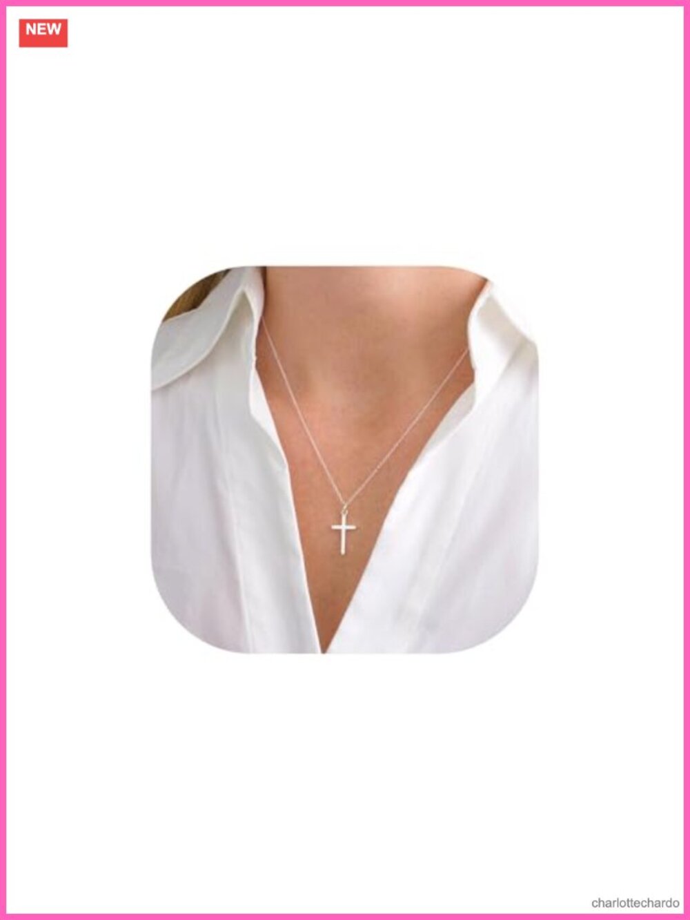 Cross Necklace for Women Titanium Steel Adjustable Chain Fashion Jewelry Gift